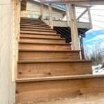 Trex Decking Stairs with Cedar Post Cable Rail