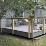 Trex Decking with Cedar Post Cable Rail and Trex Top Cap